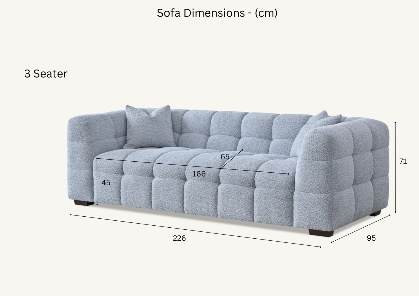 Harper Sofa in Bouclé Fabric