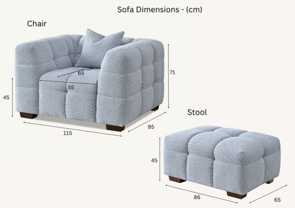 Harper Sofa in Bouclé Fabric