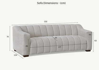 Apollo 3 Seater Sofa in Bouclé Fabric