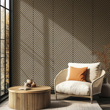Herringbone Acoustic Wood Panel - Walnut