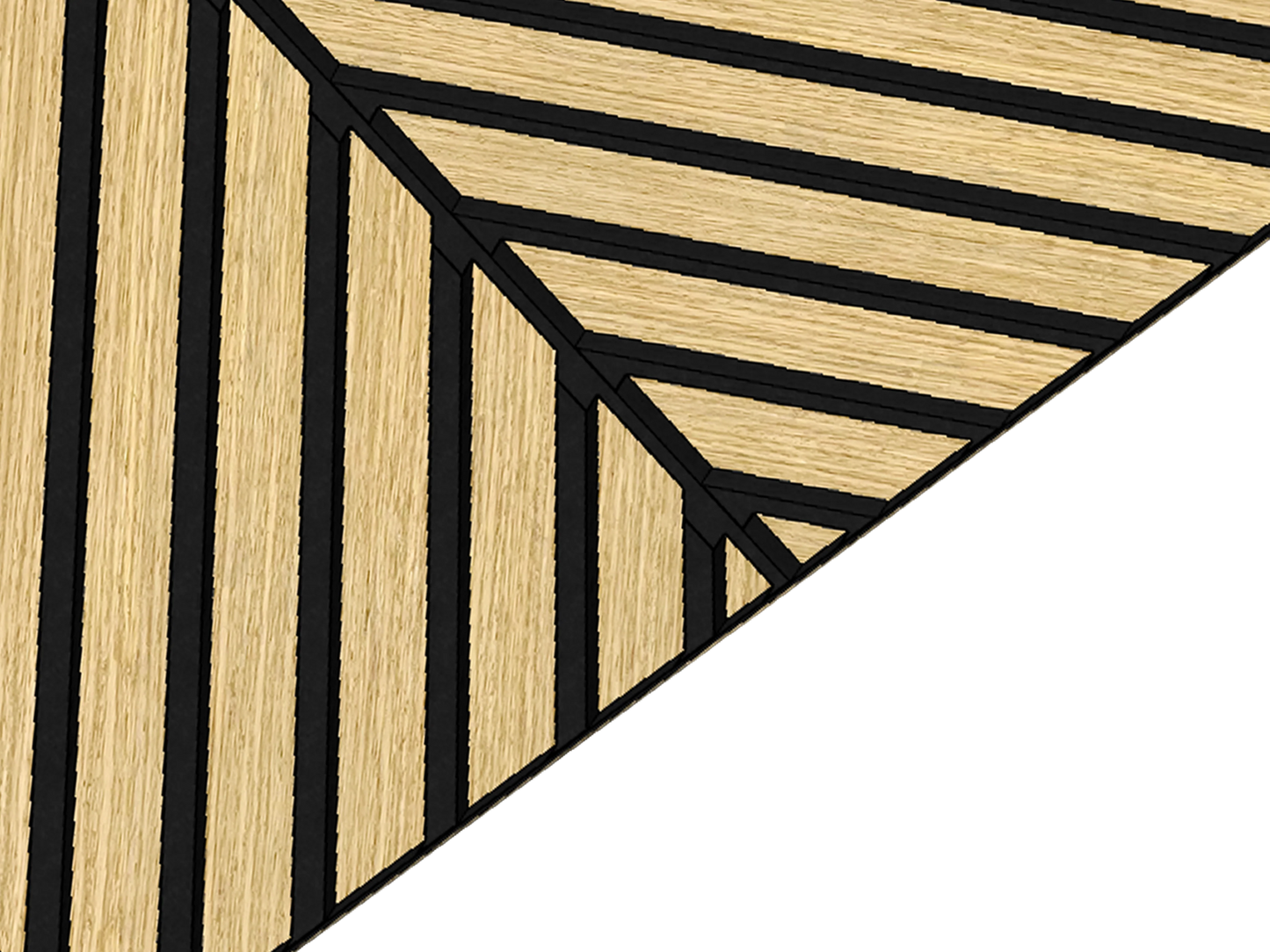 Herringbone Acoustic Wood Panel - White Oak